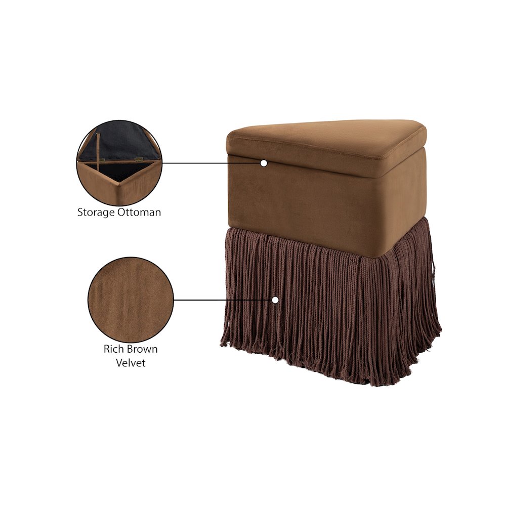 Trivoli Brown Velvet Ottoman/Stool