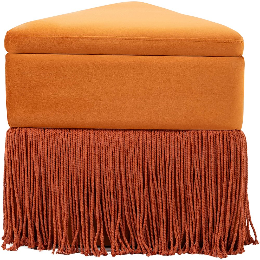 Trivoli Cognac Velvet Ottoman/Stool