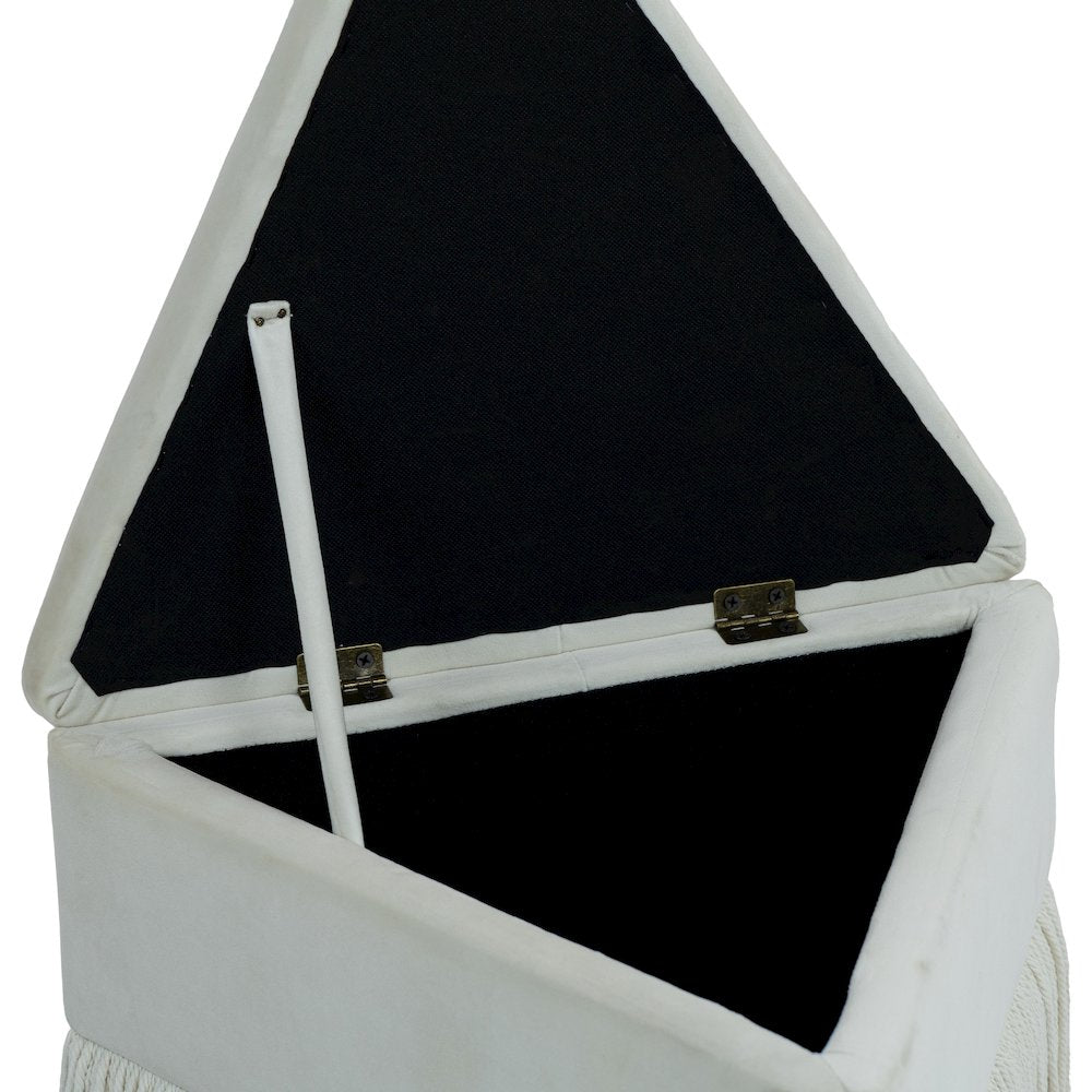 Trivoli Cream Velvet Ottoman/Stool