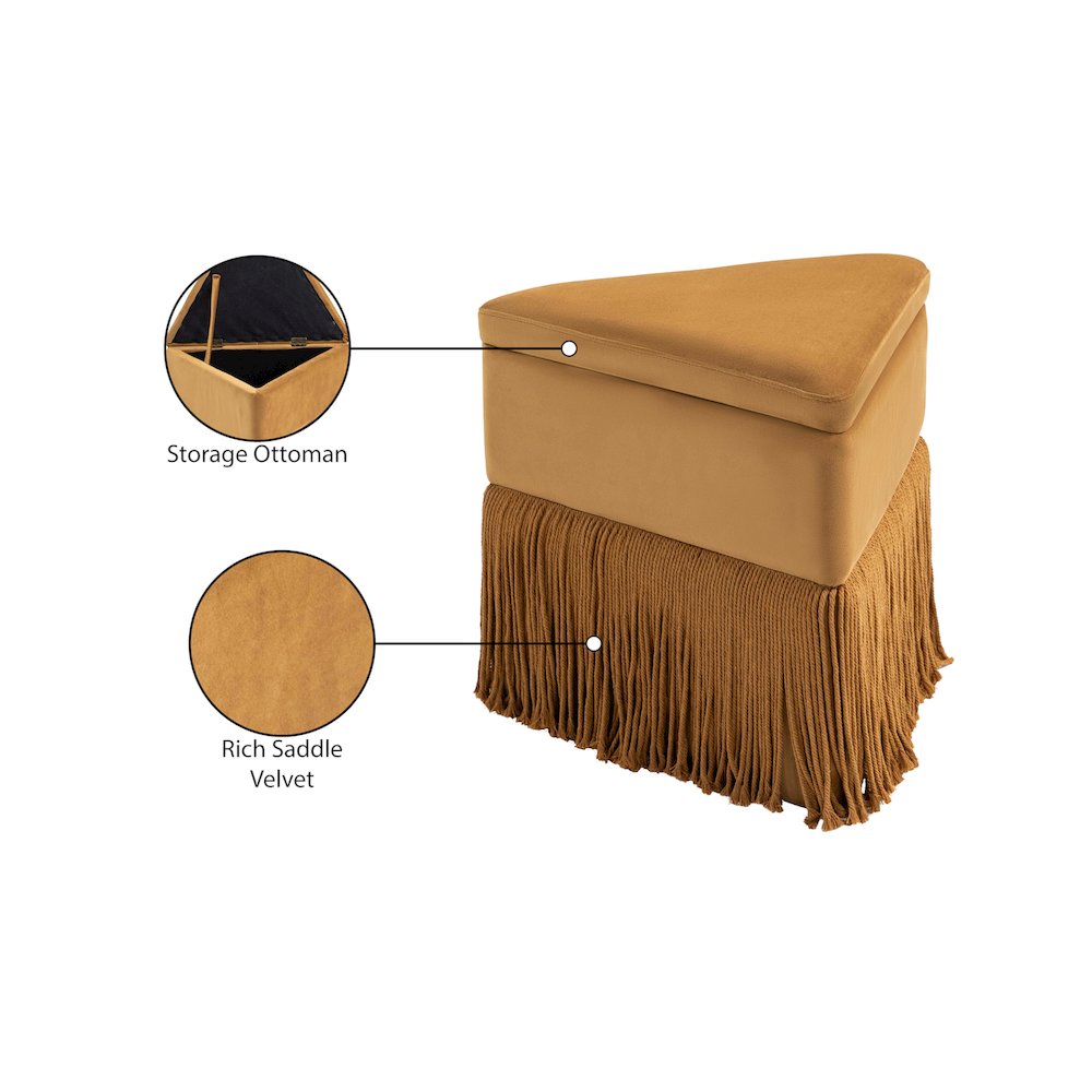 Trivoli Saddle Velvet Ottoman/Stool