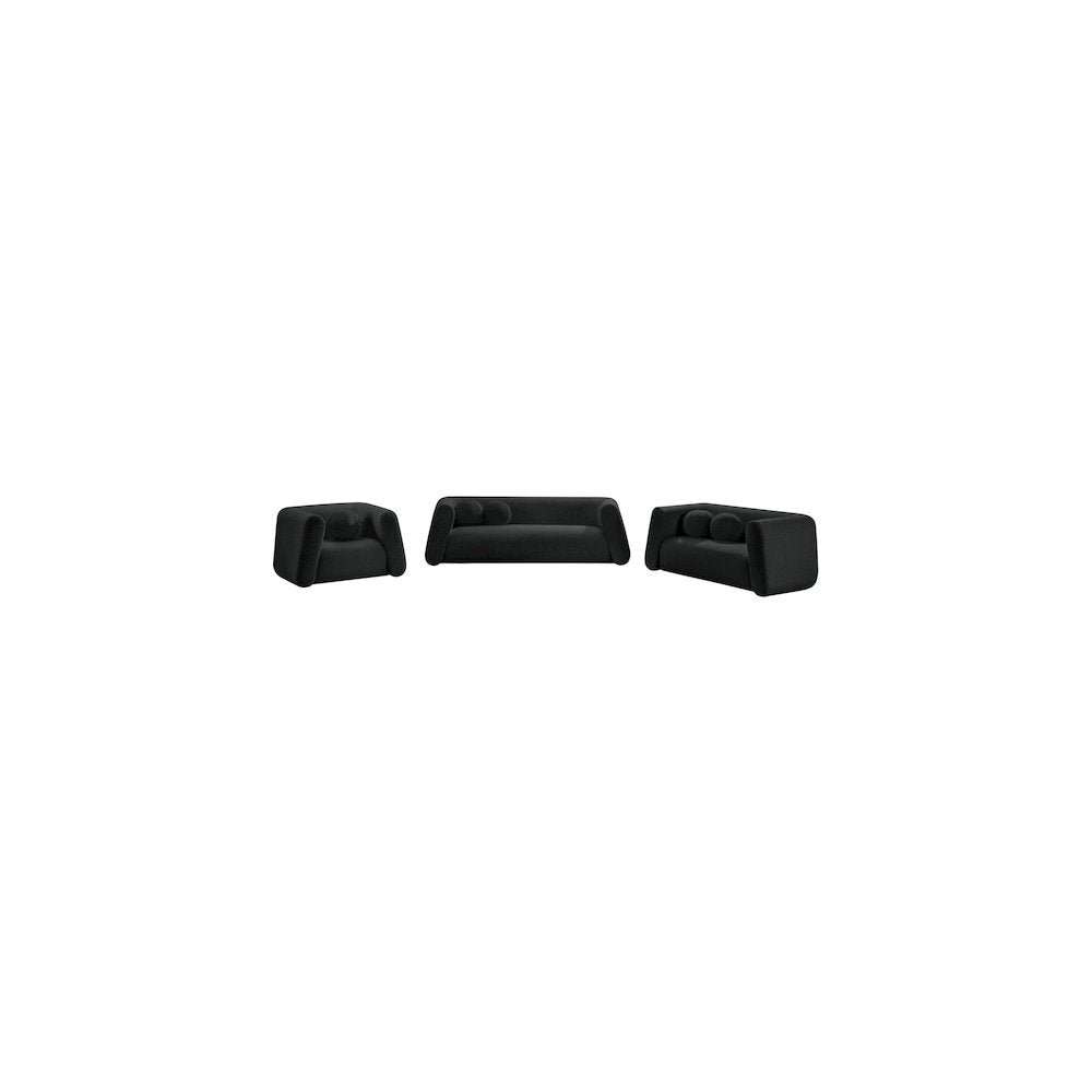 Abbington Black Boucle Fabric Loveseat