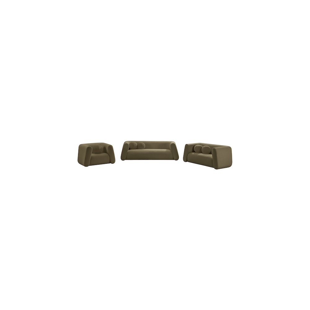 Abbington Olive Boucle Fabric Loveseat
