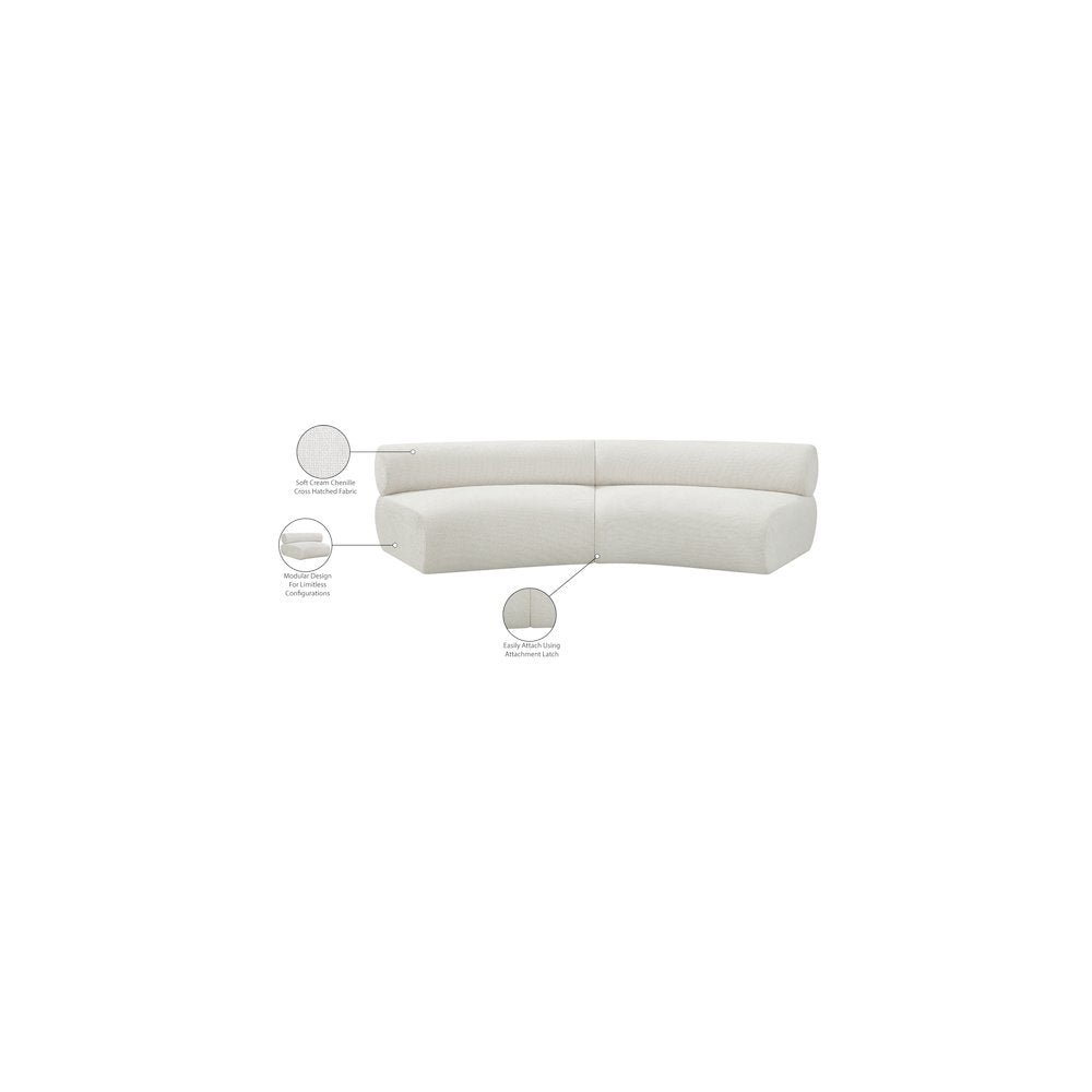 Bale Cream Chenille Fabric Modular Sofa