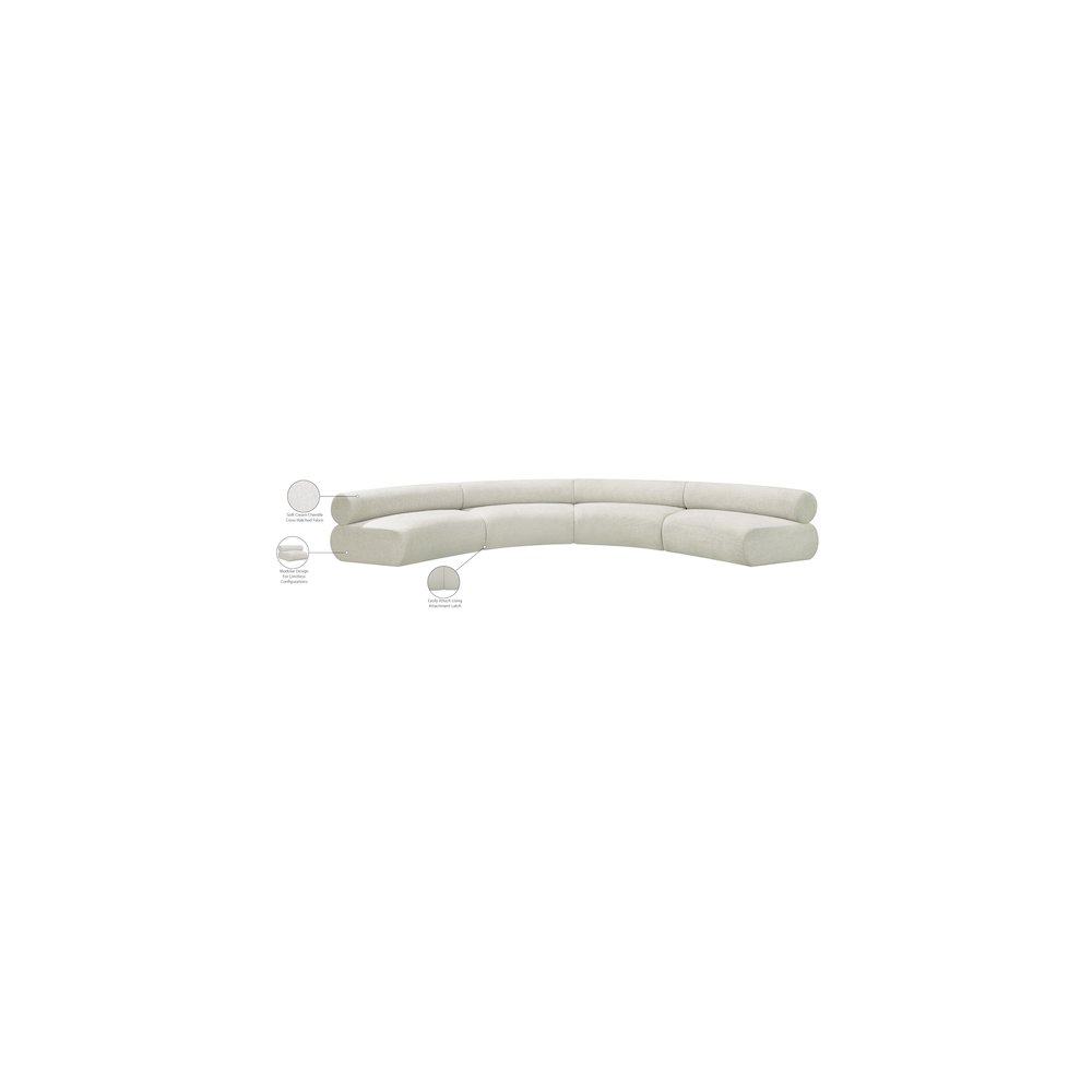 Bale Cream Chenille Fabric Modular Sofa