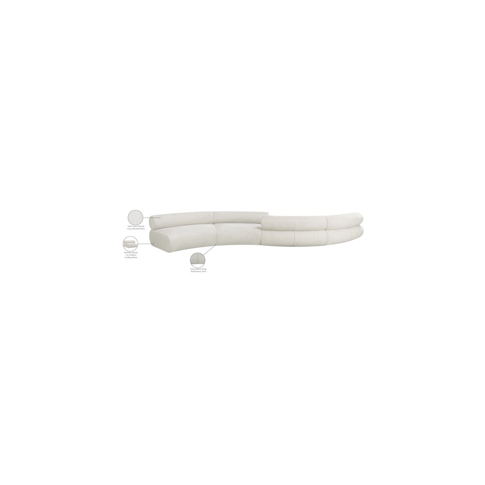 Bale Cream Chenille Fabric Modular Sofa