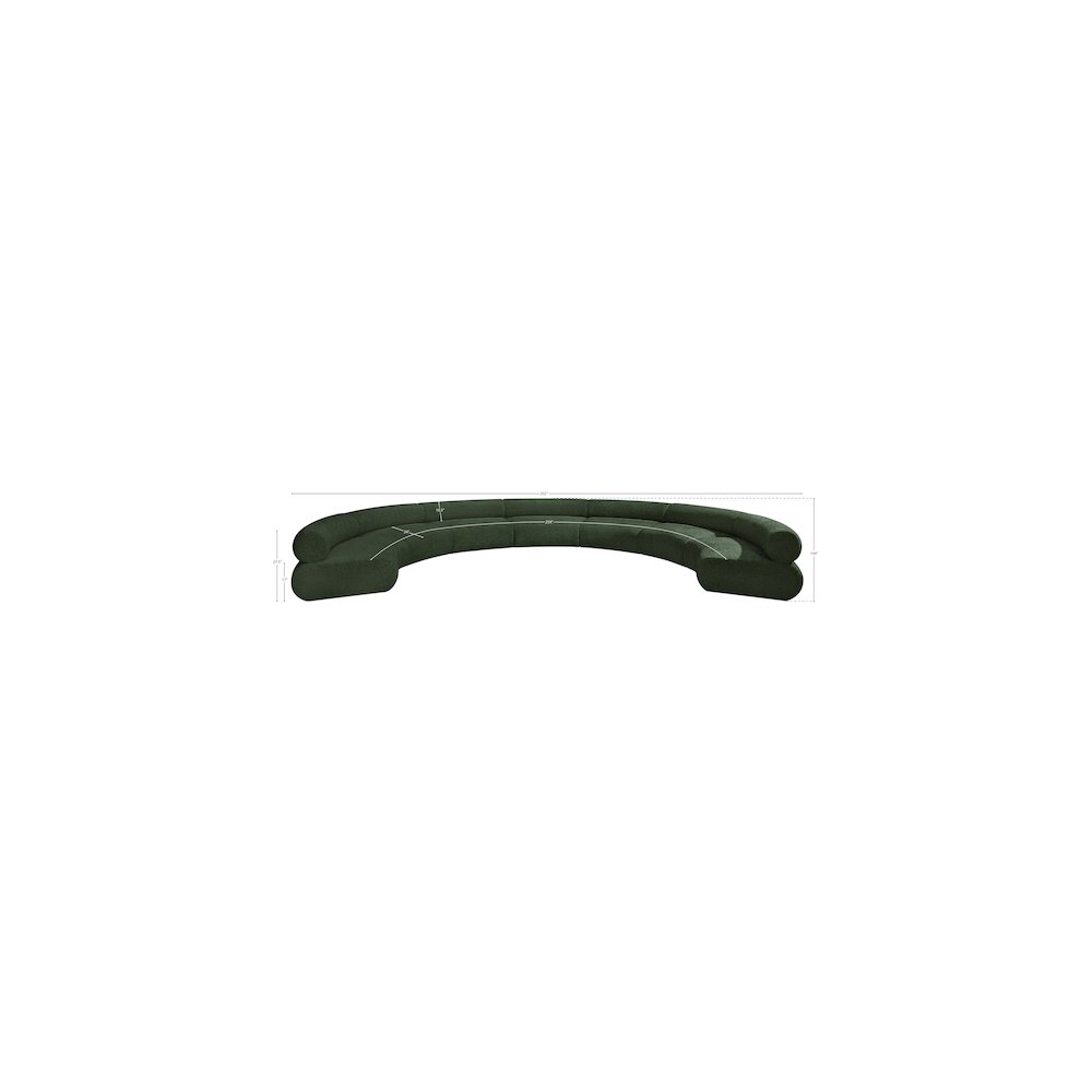 Bale Green Chenille Fabric Modular Sofa