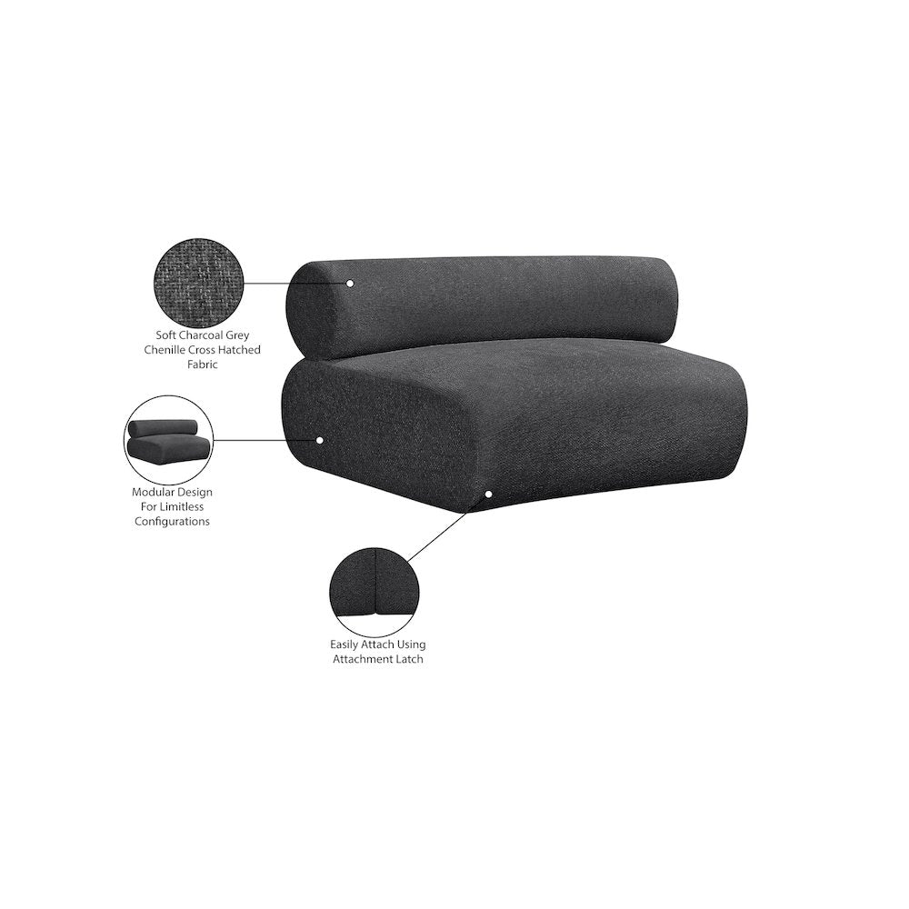 Bale Grey Chenille Fabric Modular Chair