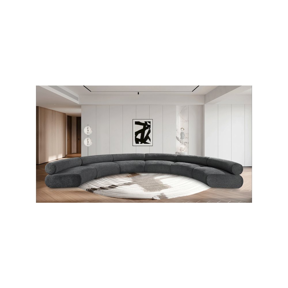Bale Grey Chenille Fabric Modular Sofa