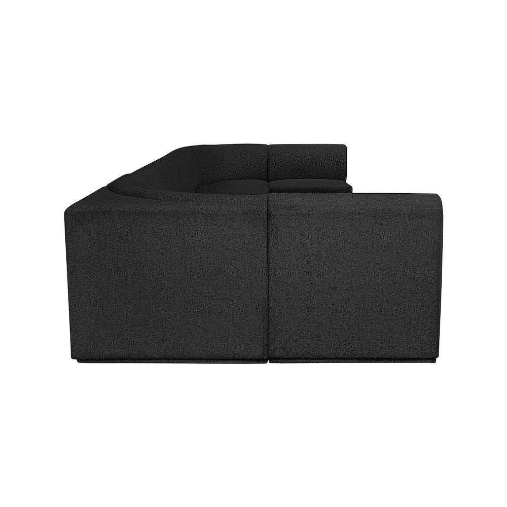Ollie Black Boucle Fabric Modular Sectional