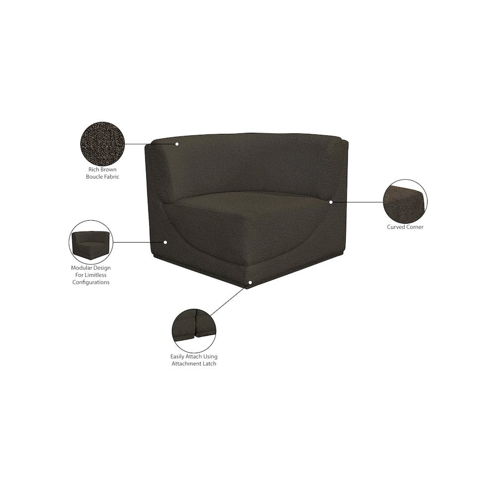 Ollie Brown Boucle Fabric Corner