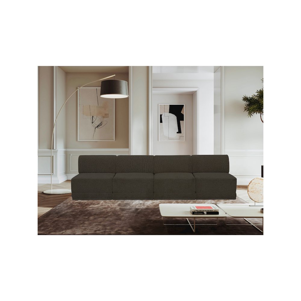 Ollie Brown Boucle Fabric Modular Sofa