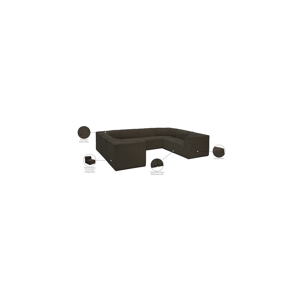 Ollie Brown Boucle Fabric Modular Sectional