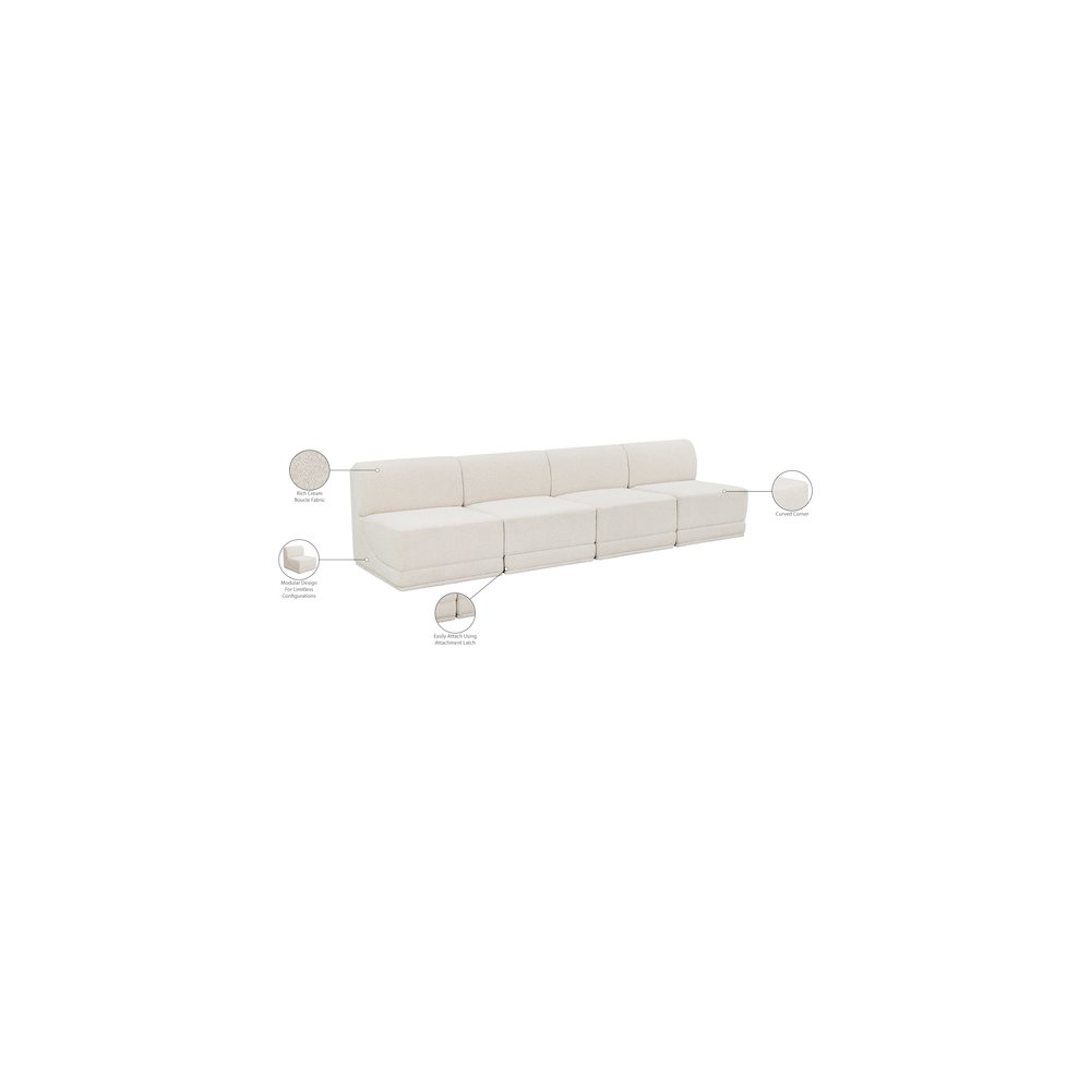 Ollie Cream Boucle Fabric Modular Sofa