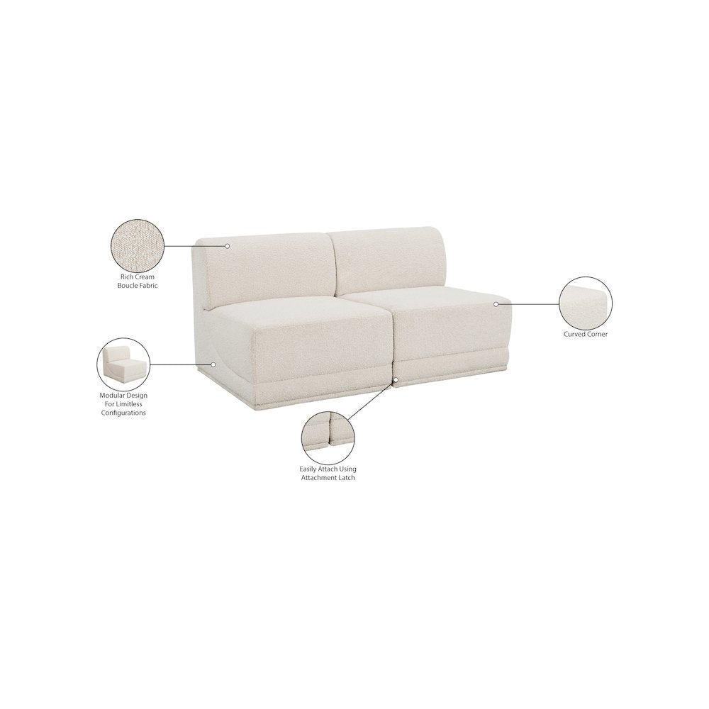 Ollie Cream Boucle Fabric Modular Sofa