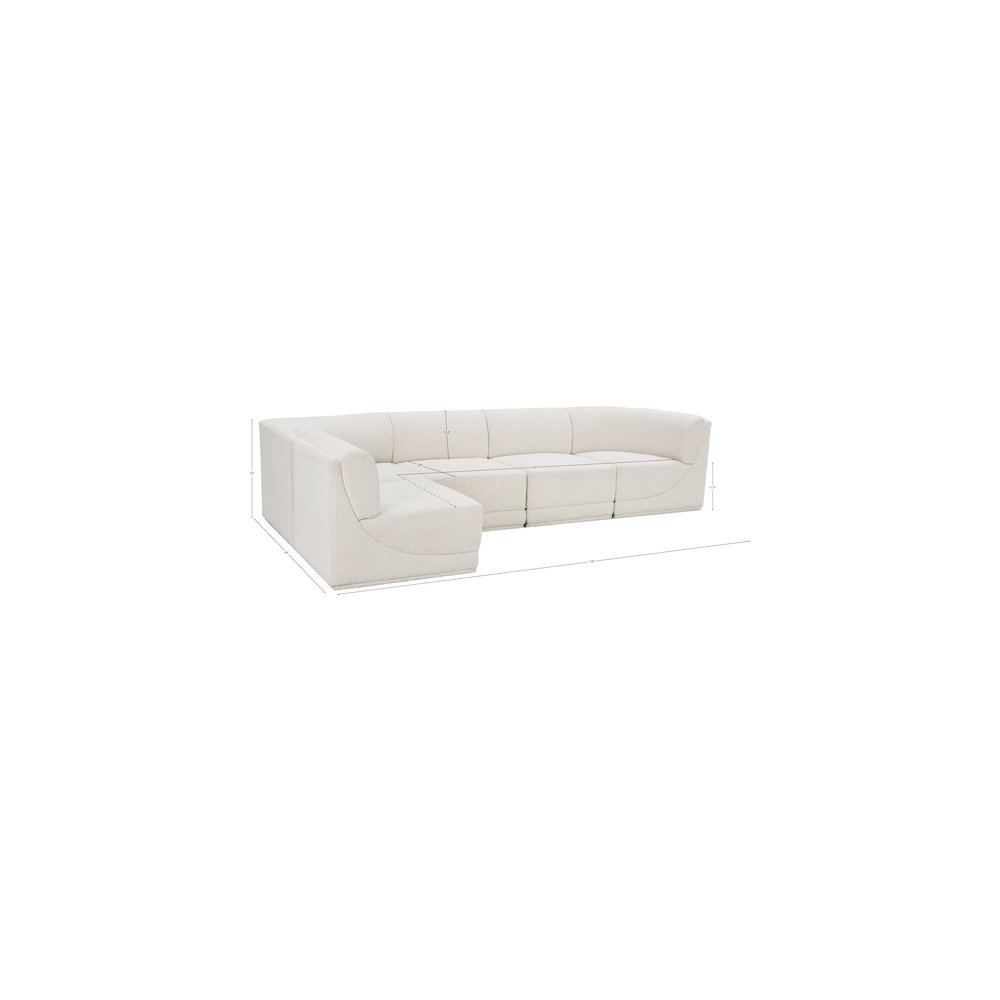 Ollie Cream Boucle Fabric Modular Sectional