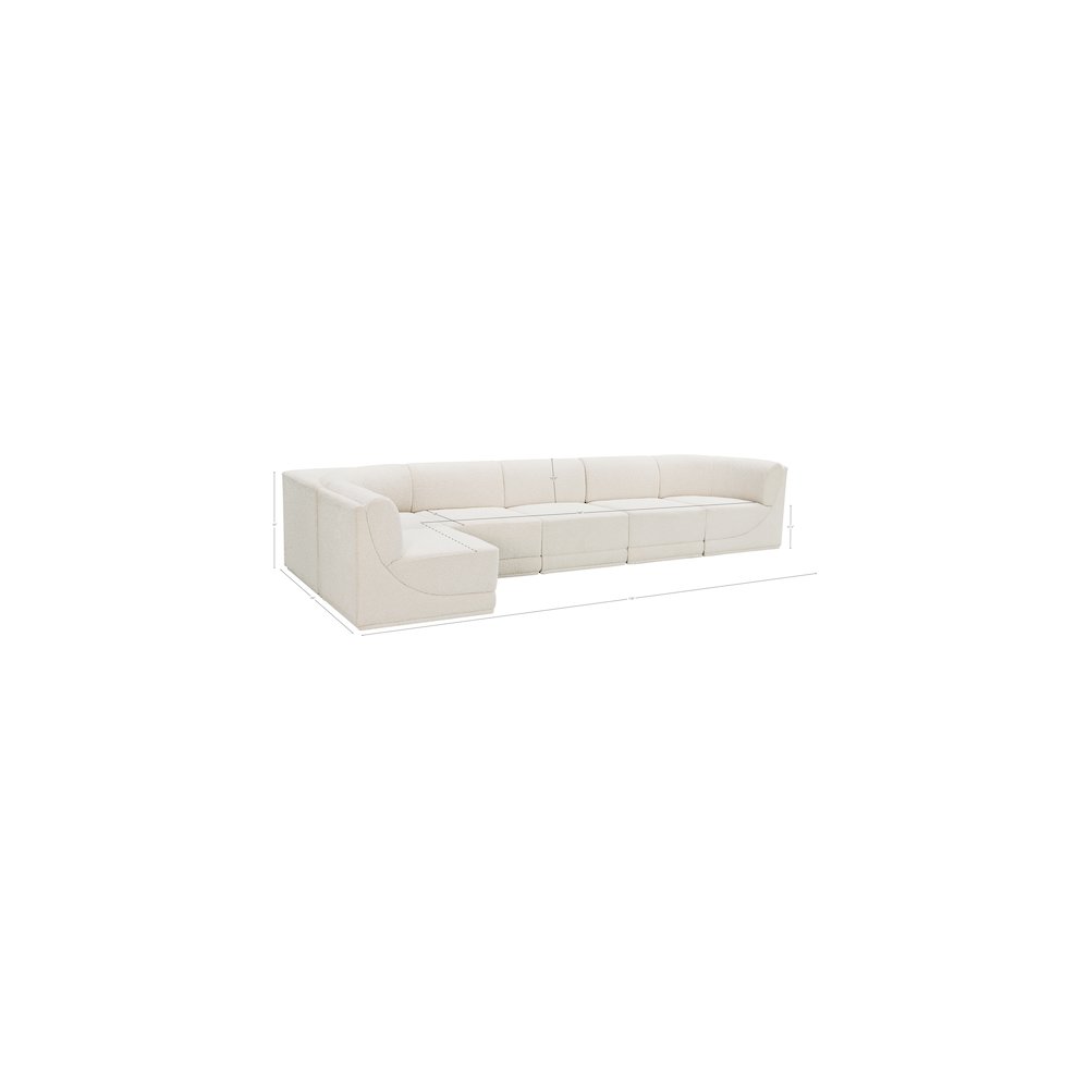 Ollie Cream Boucle Fabric Modular Sectional