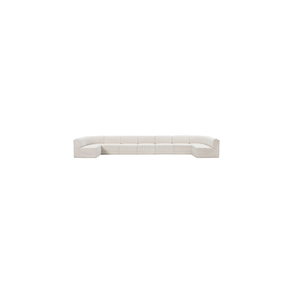 Ollie Cream Boucle Fabric Modular Sectional