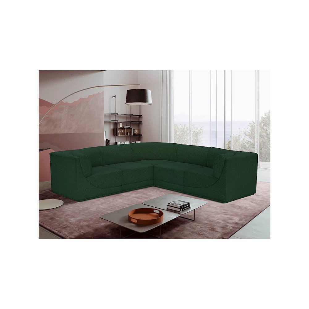 Ollie Green Boucle Fabric Modular Sectional
