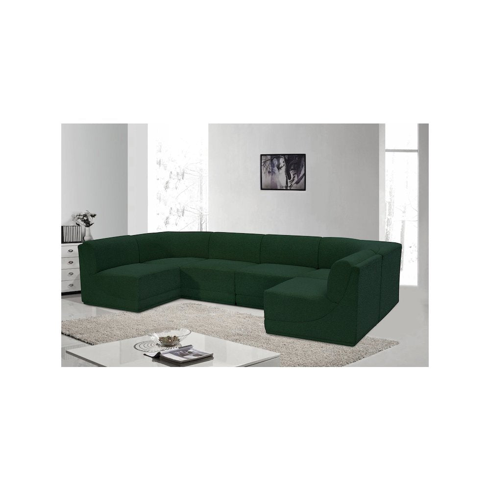 Ollie Green Boucle Fabric Modular Sectional