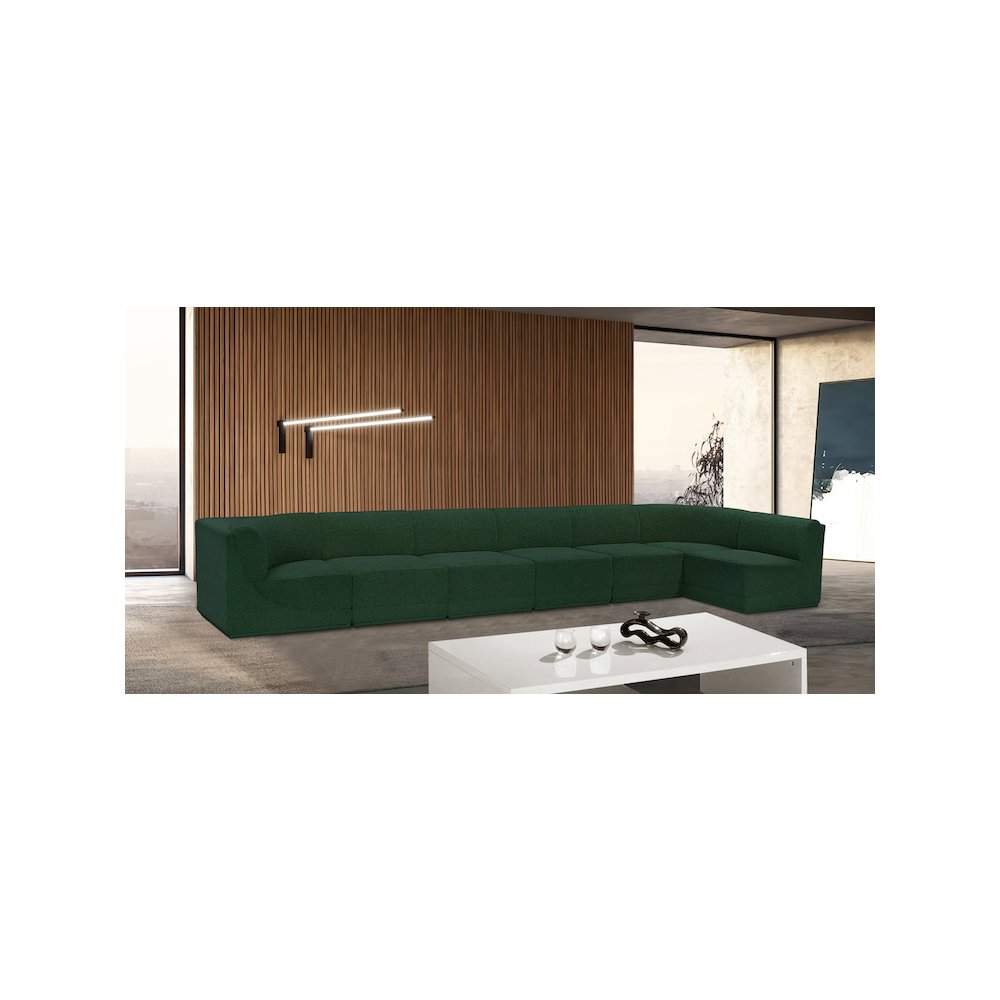 Ollie Green Boucle Fabric Modular Sectional
