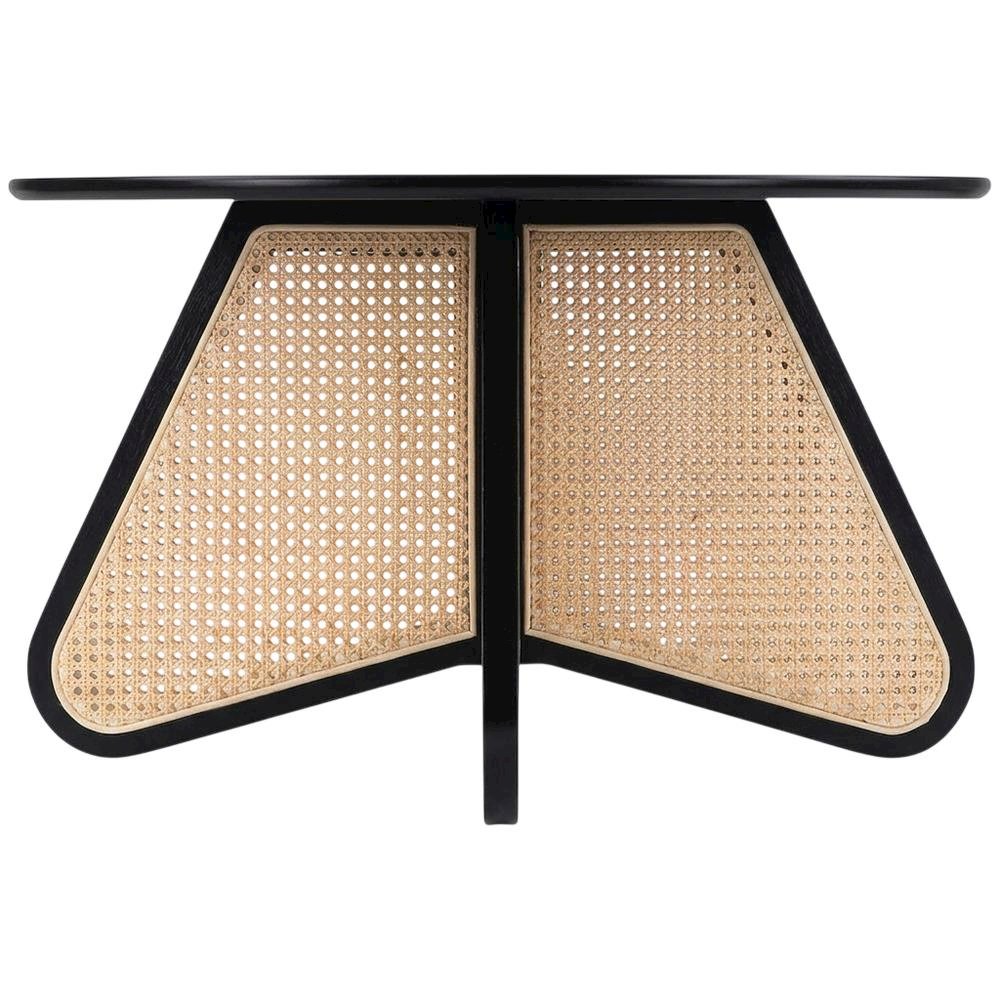 Mid-Century Modern Black Coffee Table with Sleek Finish and Durable Build