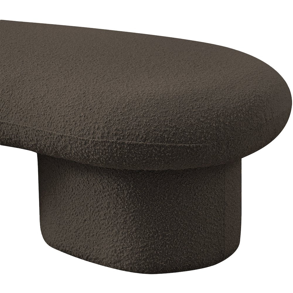 Luka Brown Boucle Fabric Bench