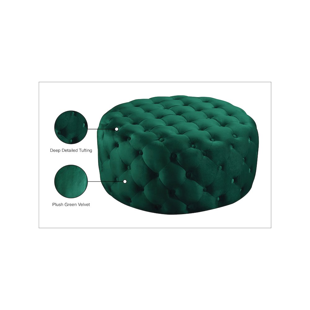 Addison Green Velvet Ottoman/Bench