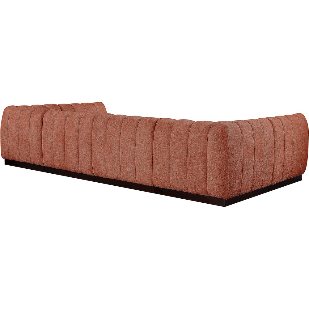 Quinn Cognac Chenille Fabric Modular Sectional