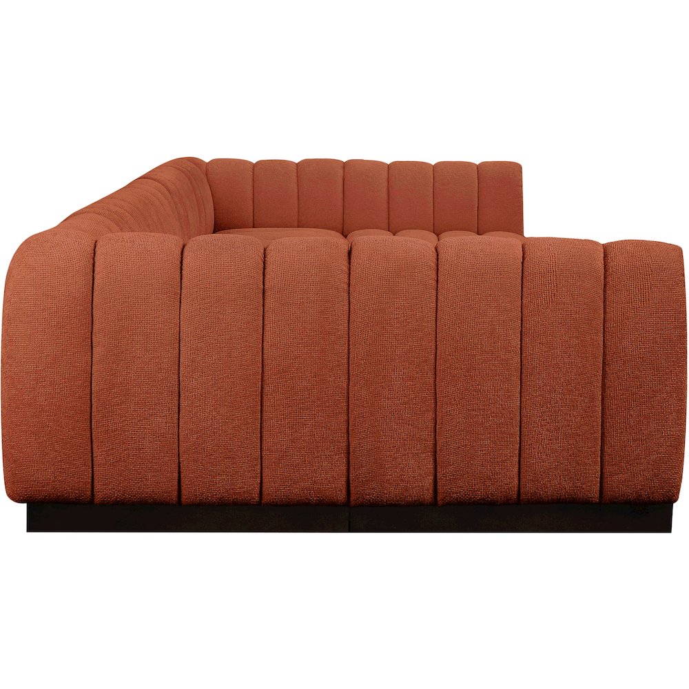 Quinn Cognac Chenille Fabric Modular Sectional
