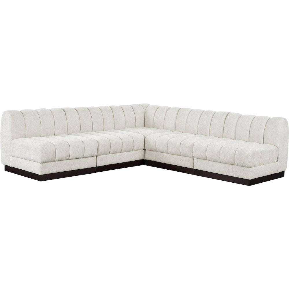 Quinn Cream Chenille Fabric Modular Sectional