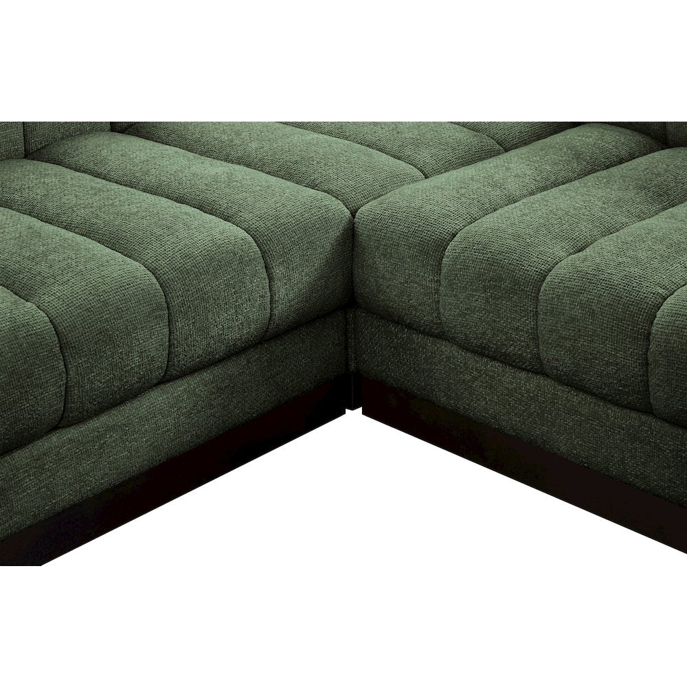 Quinn Green Chenille Fabric Modular Sectional