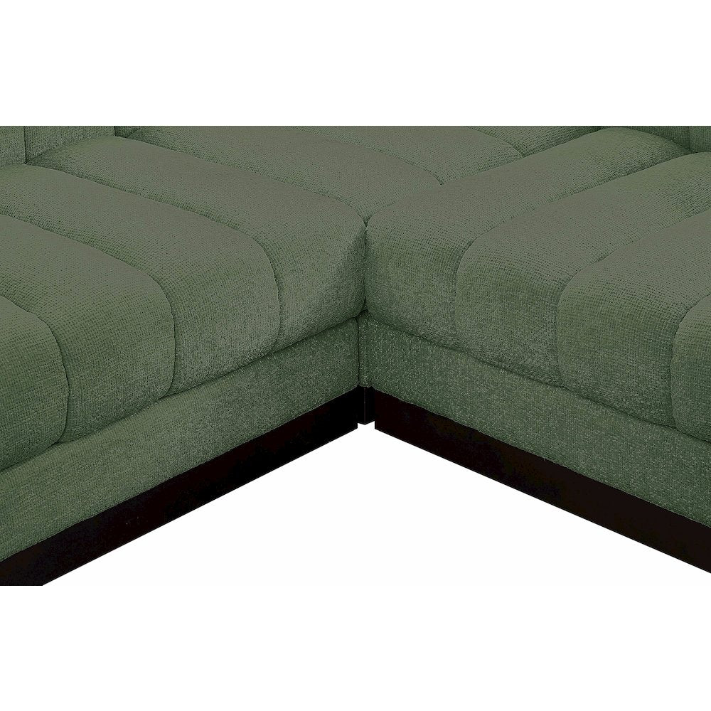 Quinn Green Chenille Fabric Modular Sectional