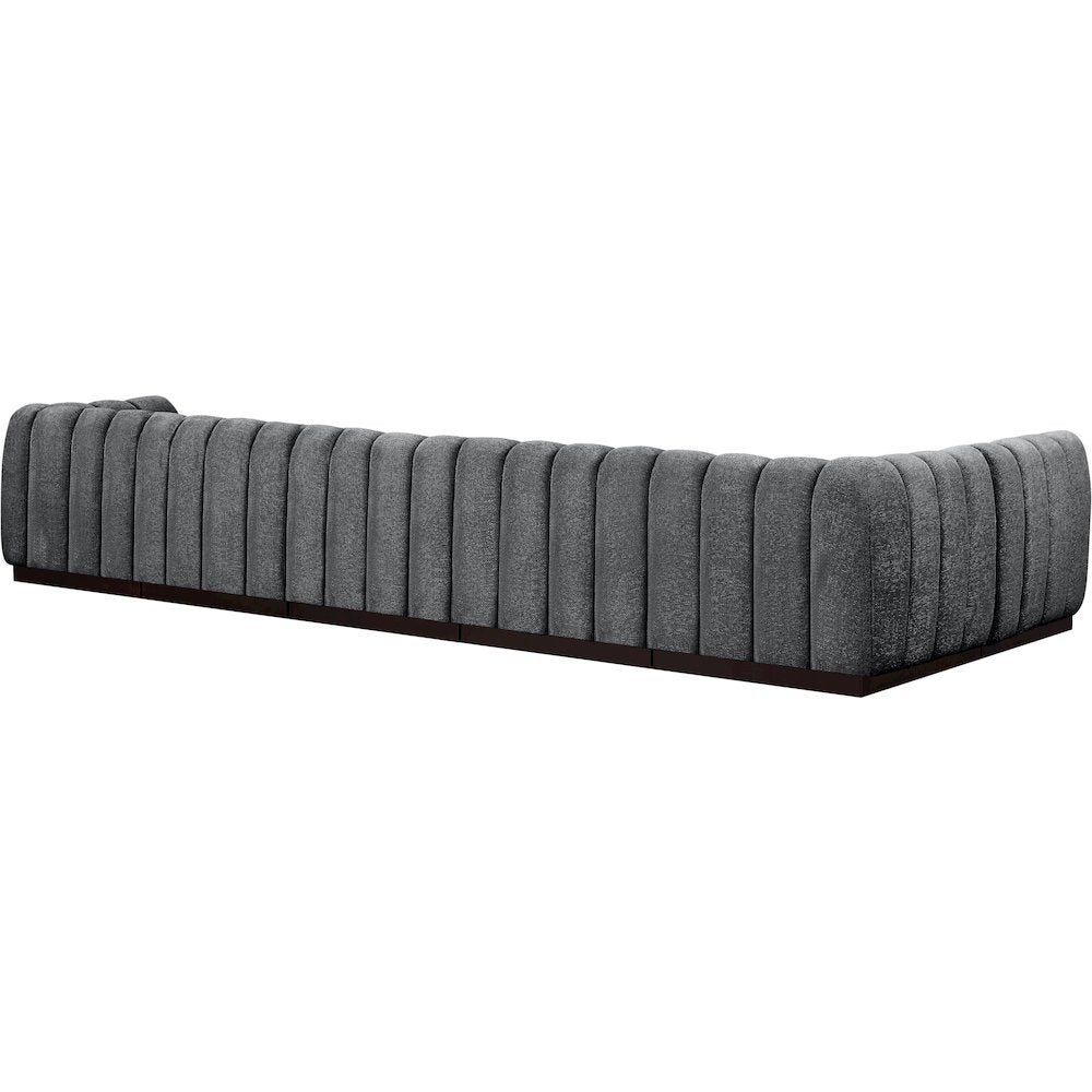 Quinn Grey Chenille Fabric Modular Sectional