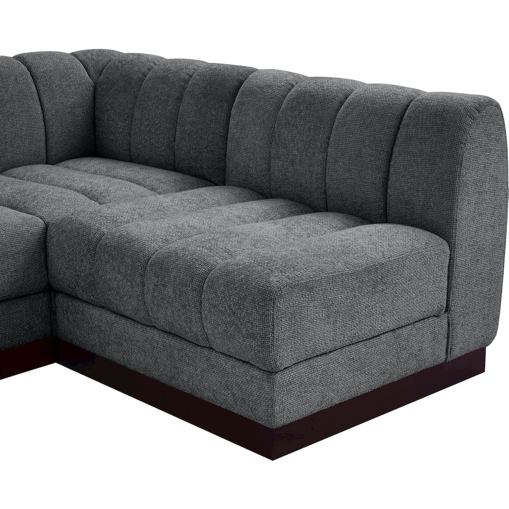 Quinn Grey Chenille Fabric Modular Sectional