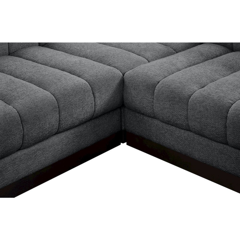 Quinn Grey Chenille Fabric Modular Sectional