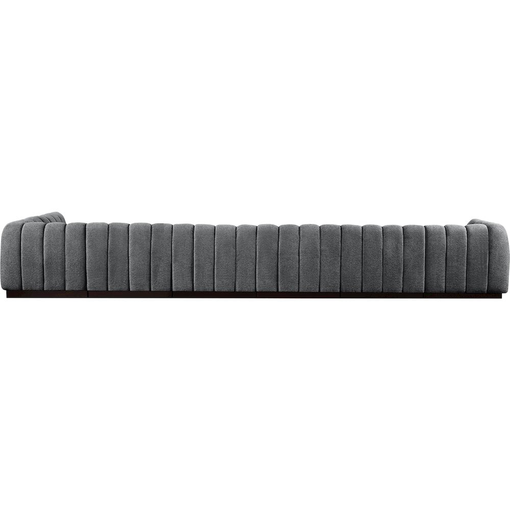 Quinn Grey Chenille Fabric Modular Sectional