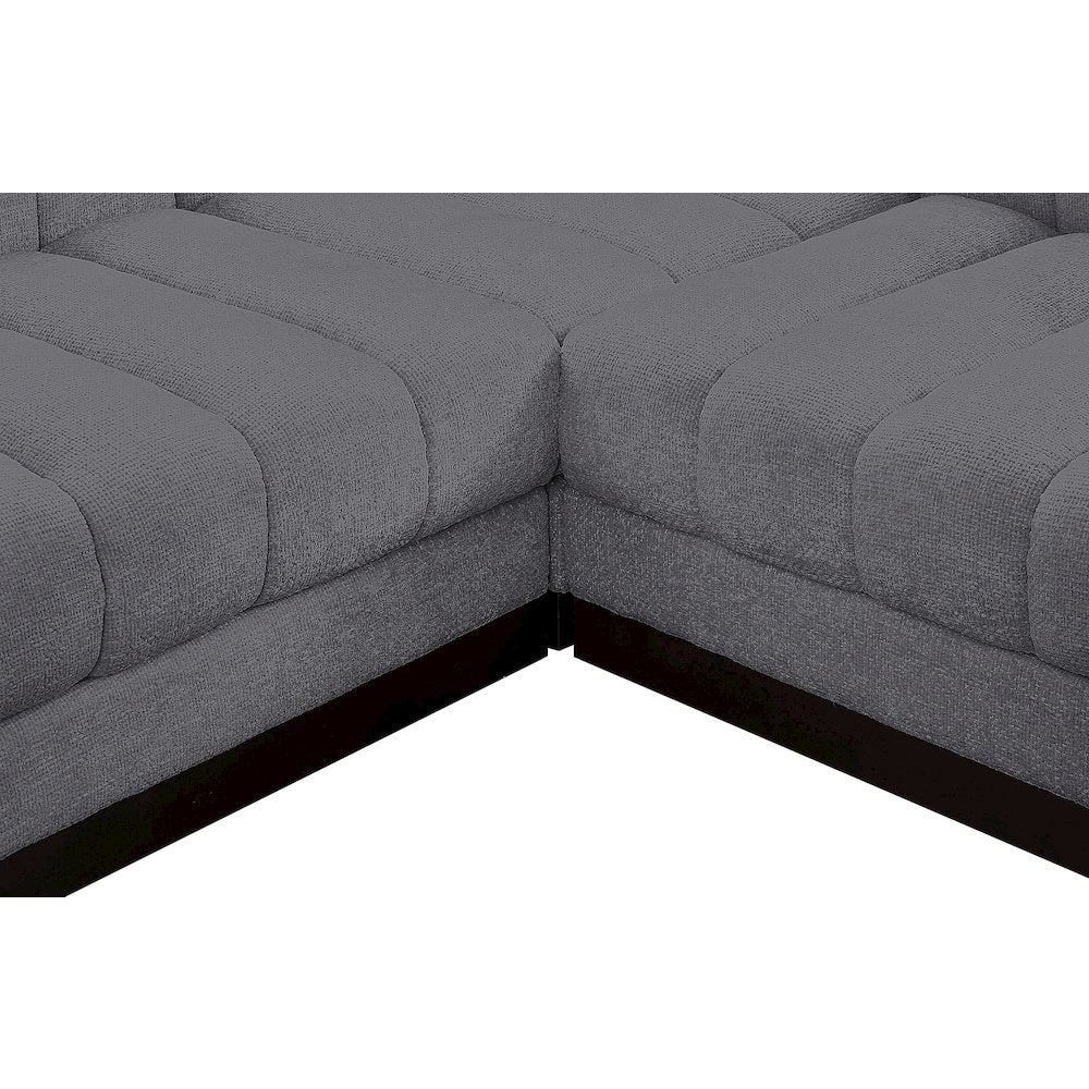 Quinn Grey Chenille Fabric Modular Sectional