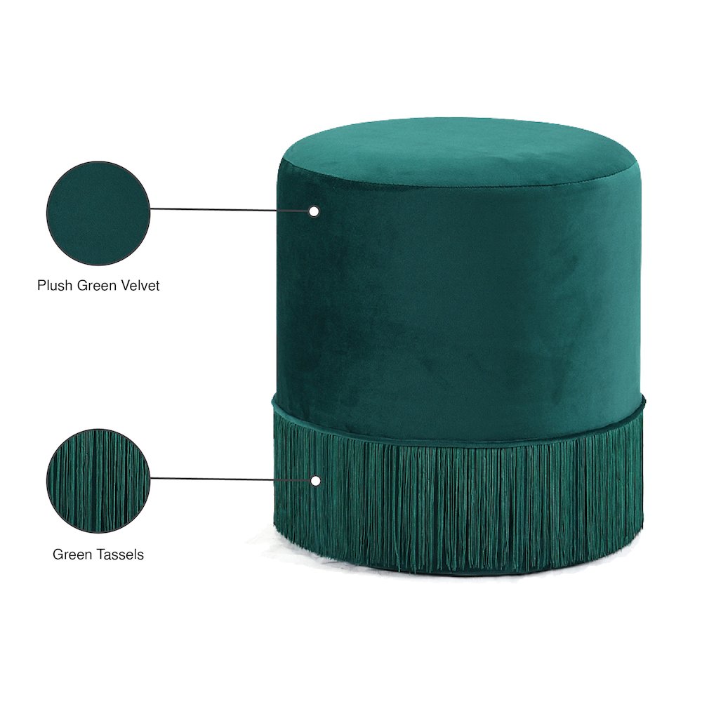 Teddy Green Velvet Ottoman/Stool