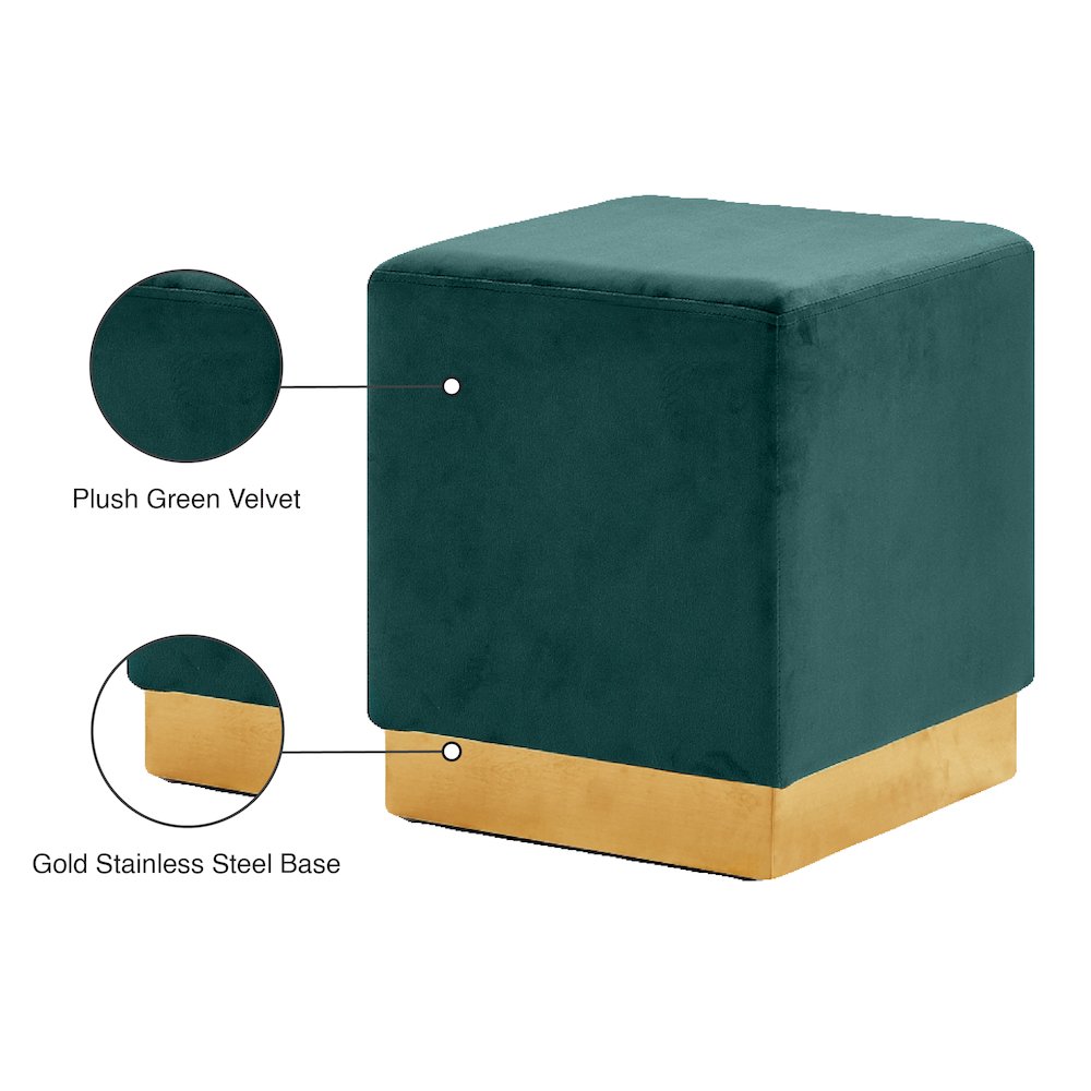 Jax Green Velvet Ottoman/Stool