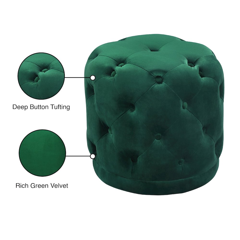 Harper Green Velvet Ottoman/Stool