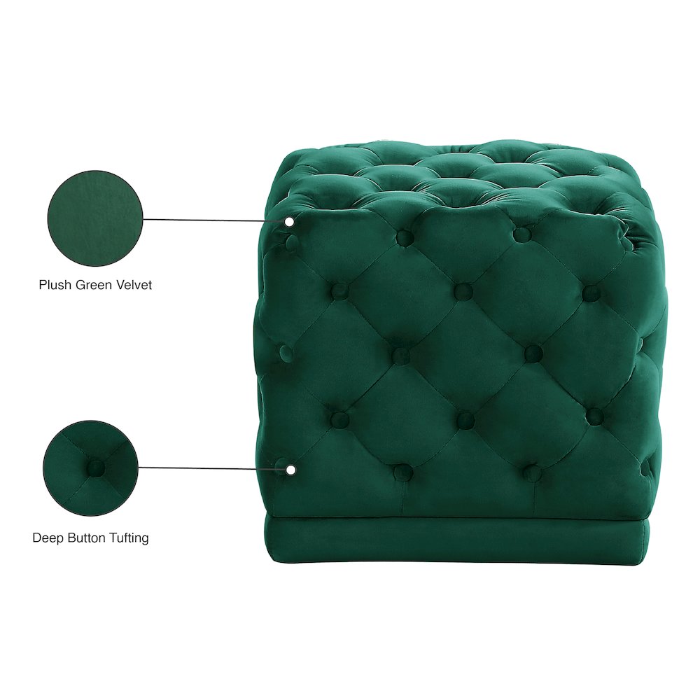 Stella Green Velvet Ottoman/Stool