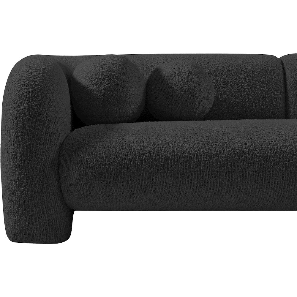 Emory Black Boucle Fabric Sofa