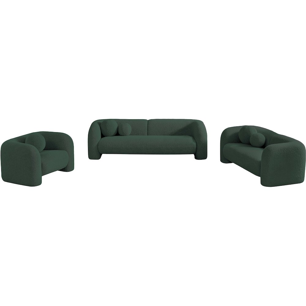 Emory Green Boucle Fabric Loveseat