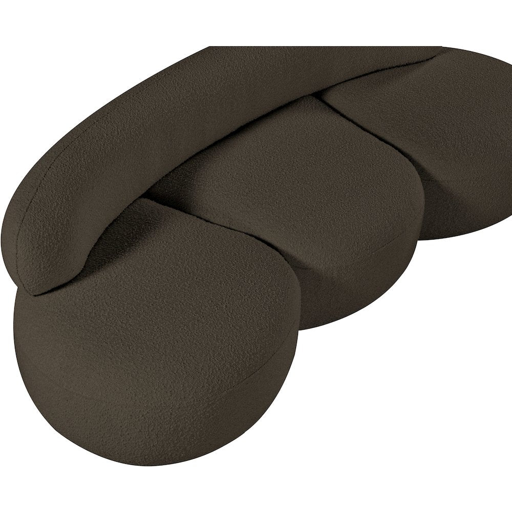 Venti Brown Boucle Fabric Sofa
