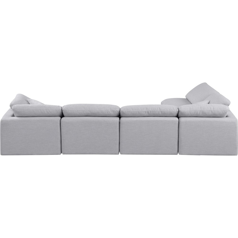Indulge Grey Linen Textured Fabric Modular Sectional