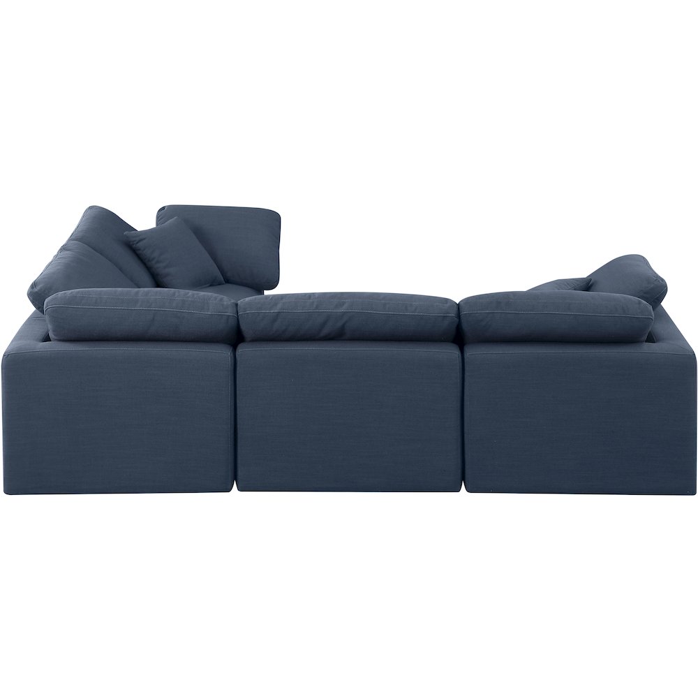 Indulge Navy Linen Textured Fabric Modular Sectional