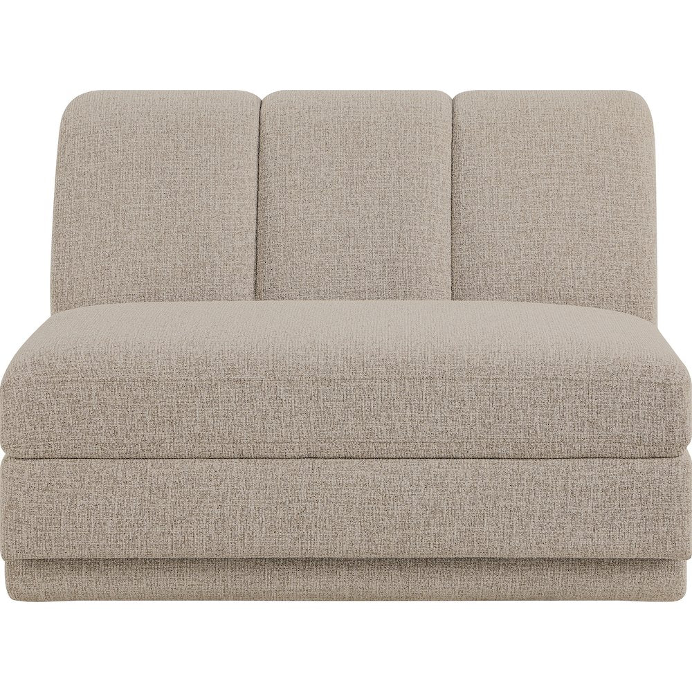Modari Beige Fabric Upholstered Armless Chair