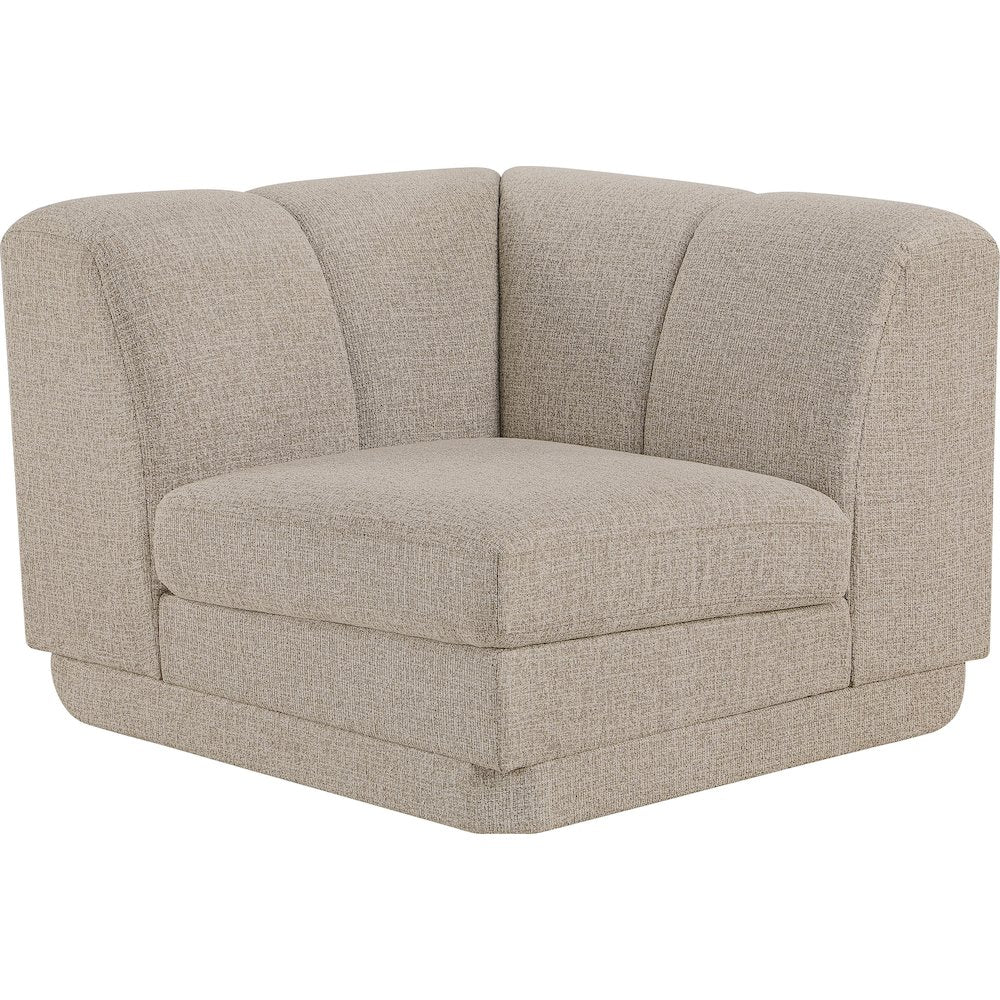 Modari Beige Fabric Upholstered Corner Chair