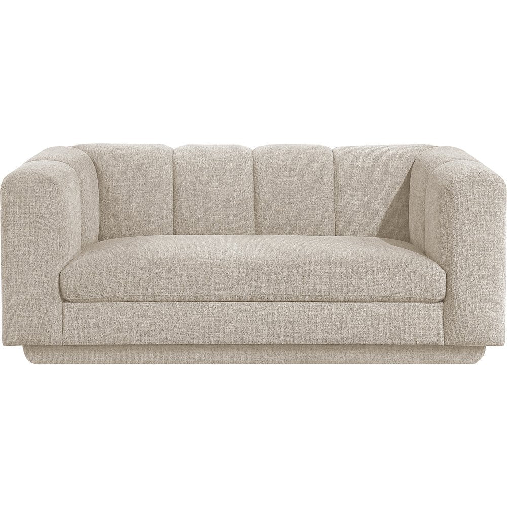 Modari 70.25" Beige Fabric Upholstered Loveseat