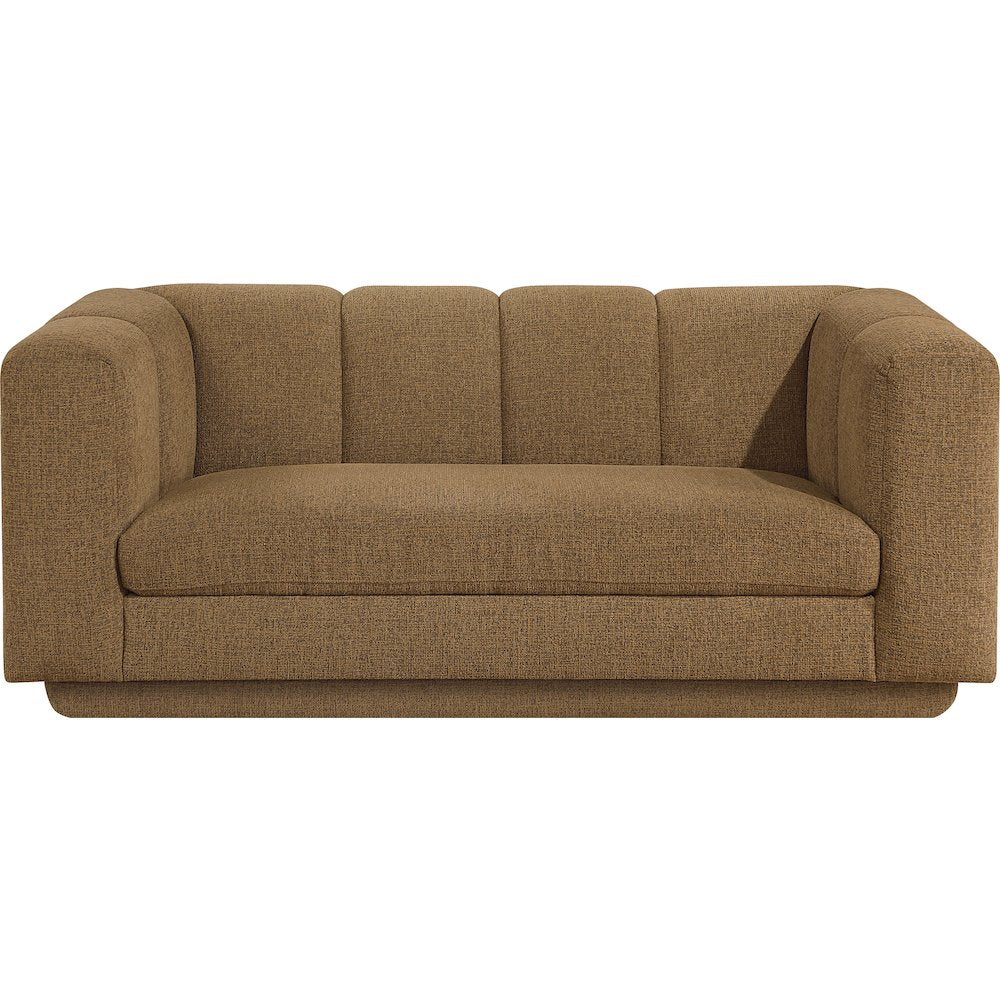 Modari 70.25" Brown Fabric Upholstered Loveseat